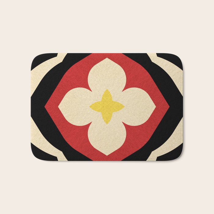Mid-Century Modern Flower Bath Mat Gallery Image 1