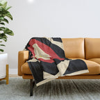 Mid-Century Modern Flower Throw Blanket Gallery Image 1