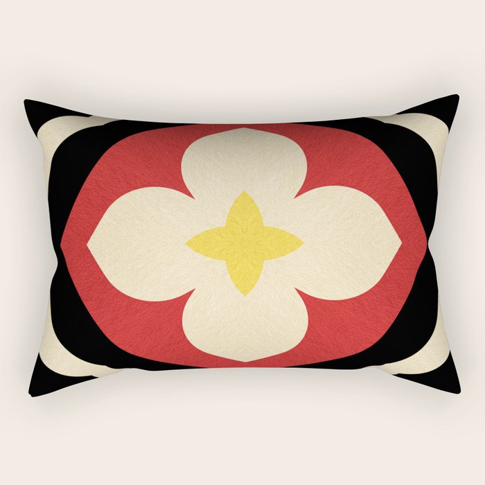 Mid-Century Modern Flower Rectangular Pillow Gallery Image 1