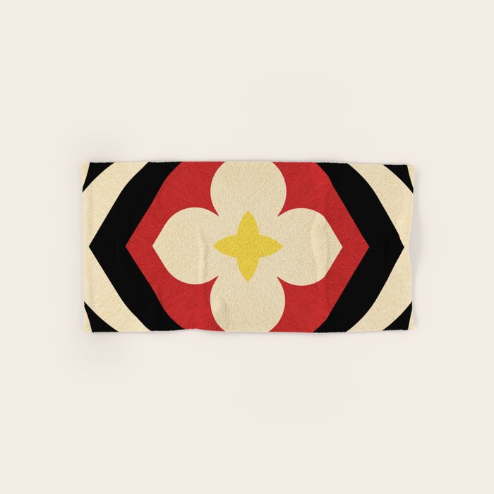 Mid-Century Modern Flower Bath Towel Gallery Image 1