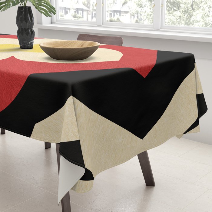 Mid-Century Modern Flower Tablecloth Gallery Image 3