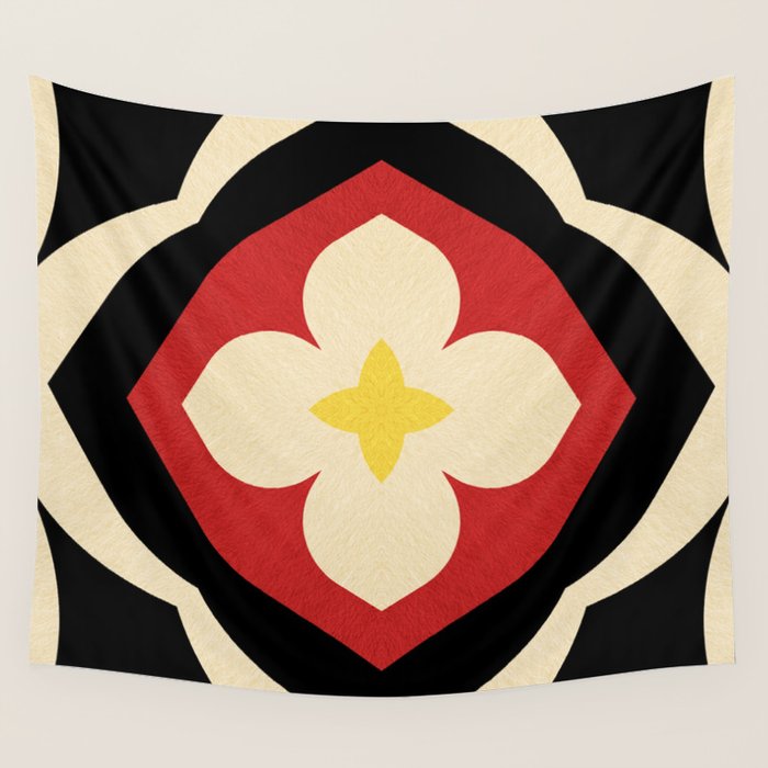 Mid-Century Modern Flower Wall Tapestry Gallery Image 1