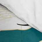 Japanese Crane Oriental Teal Ocean Pattern Comforter Gallery Image 4