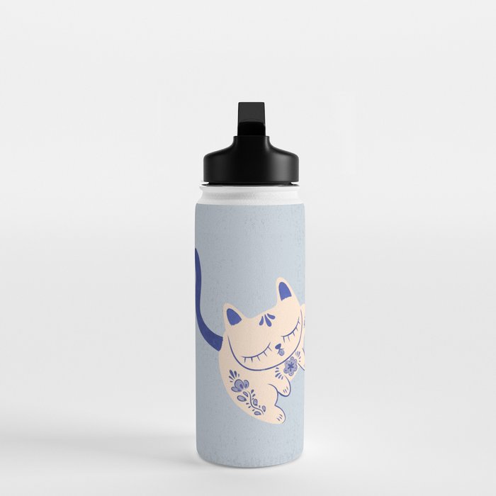 Purrcelin Cat Butt - Delft Porcelain Kitty Water Bottle Gallery Image 3