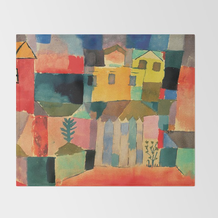 Paul Klee "Houses on the Sea 1914" Throw Blanket Gallery Image 2