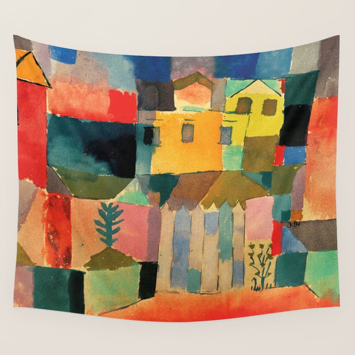 Paul Klee "Houses on the Sea 1914" Wall Tapestry Gallery Image 1