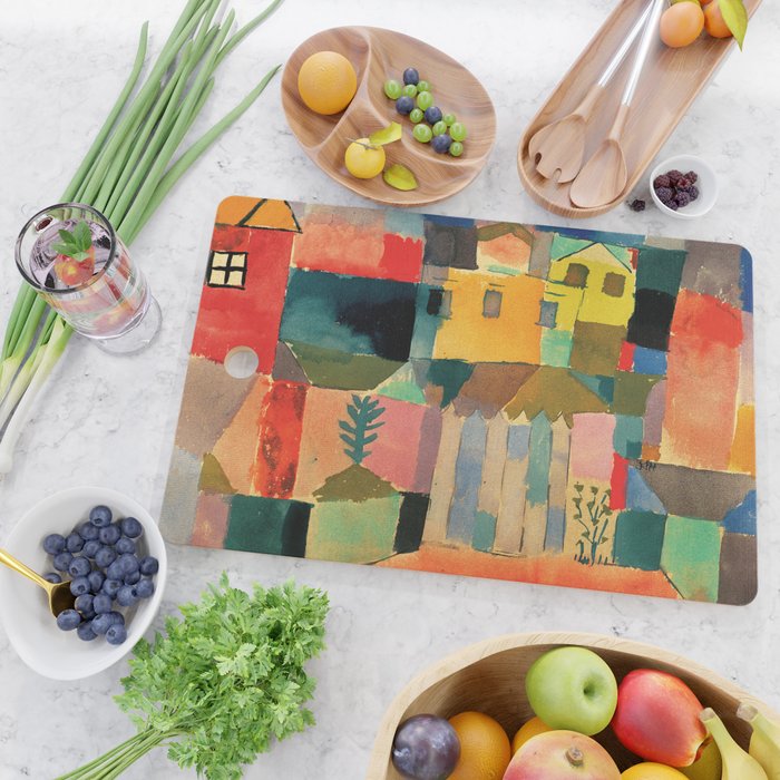 Paul Klee "Houses on the Sea 1914" Cutting Board Gallery Image 2