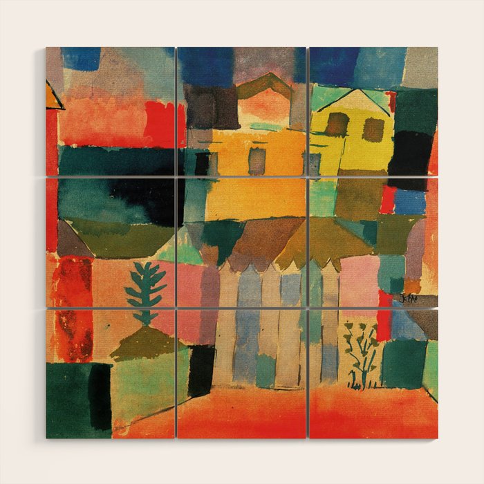Paul Klee "Houses on the Sea 1914" Wood Wall Art Gallery Image 1