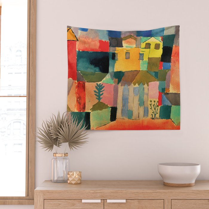 Paul Klee "Houses on the Sea 1914" Wall Tapestry Gallery Image 2