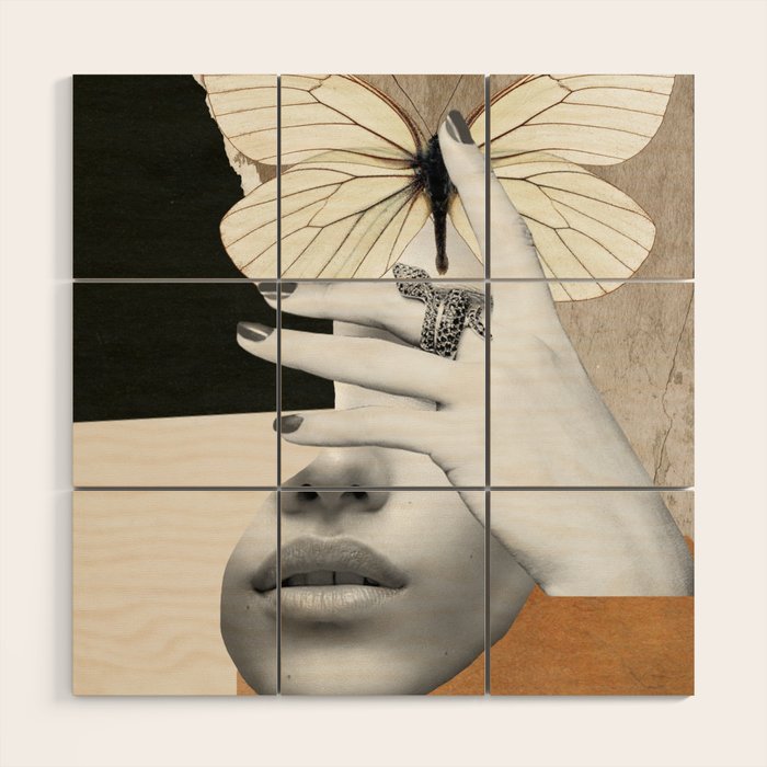collage art / butterfly 2 Wood Wall Art Gallery Image 1
