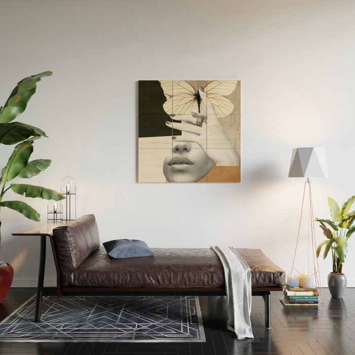 collage art / butterfly 2 Wood Wall Art Gallery Image 2