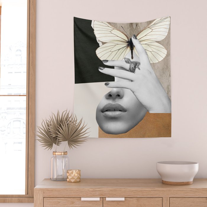 collage art / butterfly 2 Wall Tapestry Gallery Image 2