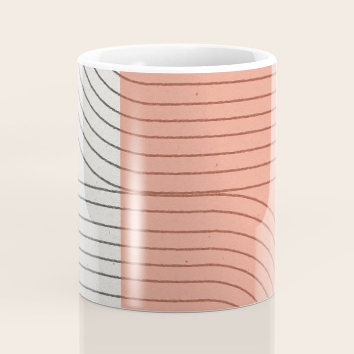 Peachy Modern Geometric  Coffee Mug Gallery Image 4