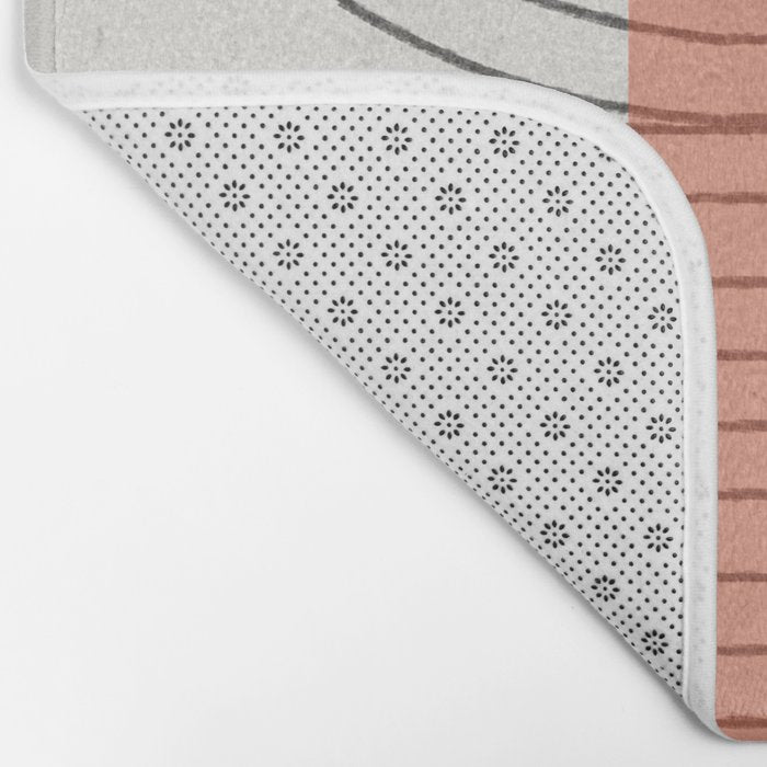 Peachy Modern Geometric  Bath Mat Gallery Image 2