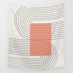 Peachy Modern Geometric  Wall Tapestry Gallery Image 4