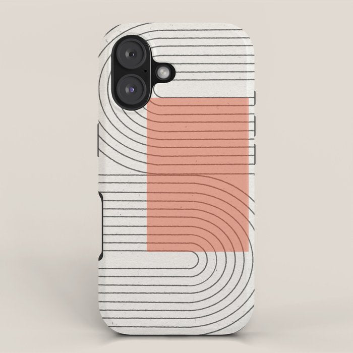 Peachy Modern Geometric  iPhone Case Gallery Image 1