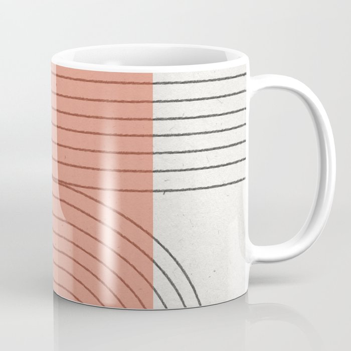 Peachy Modern Geometric  Coffee Mug Gallery Image 1