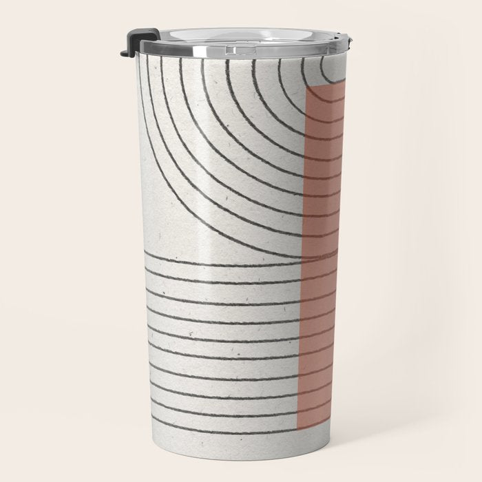 Peachy Modern Geometric  Travel Mug Gallery Image 3