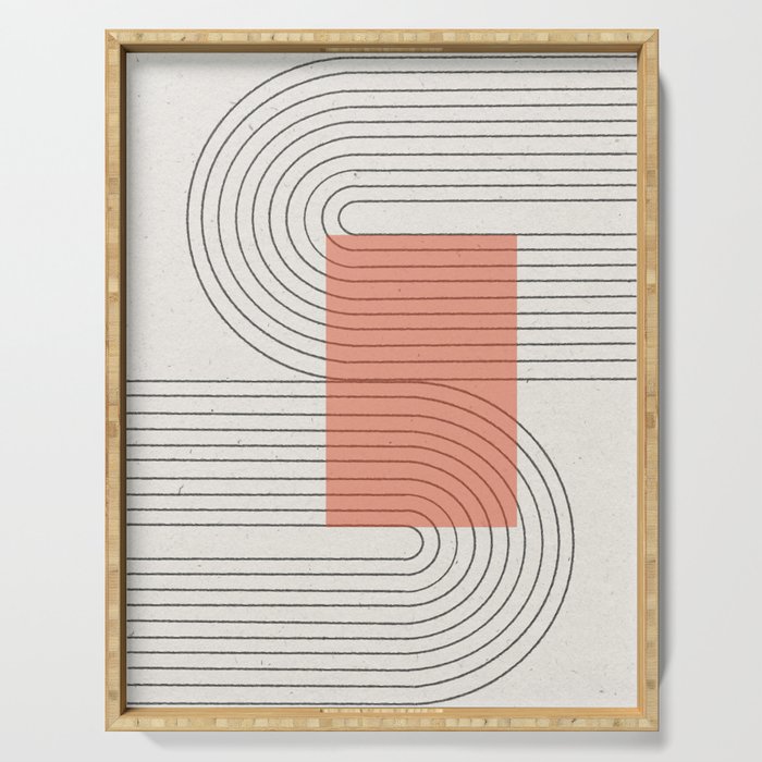 Peachy Modern Geometric  Serving Tray Gallery Image 1