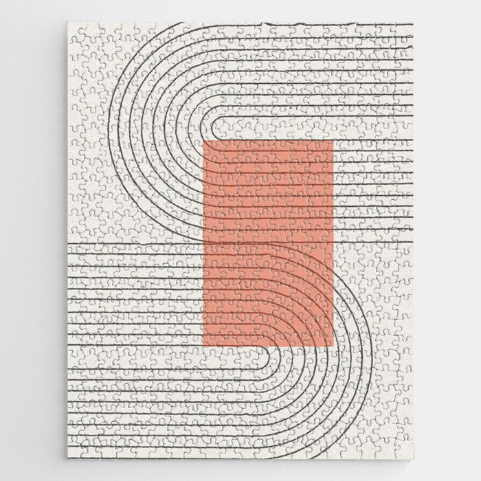 Peachy Modern Geometric  Jigsaw Puzzle Gallery Image 1