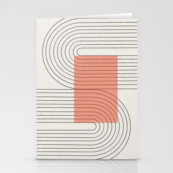 Peachy Modern Geometric  Stationery Card Gallery Image 1