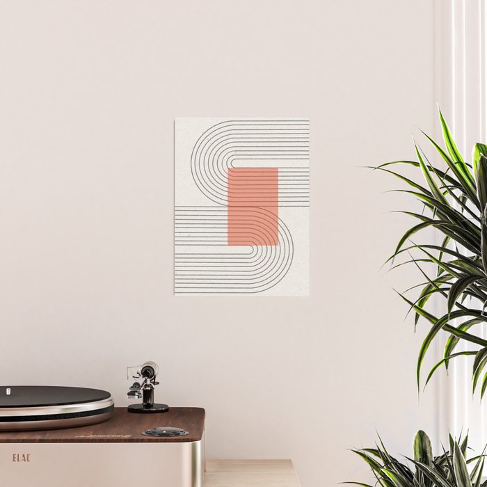 Peachy Modern Geometric  Poster Gallery Image 2