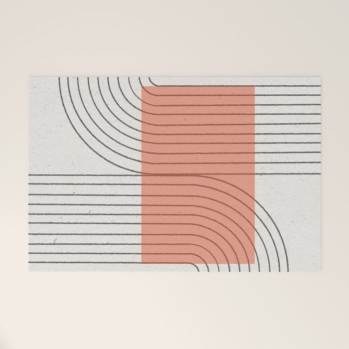 Peachy Modern Geometric  Welcome Mat Gallery Image 1