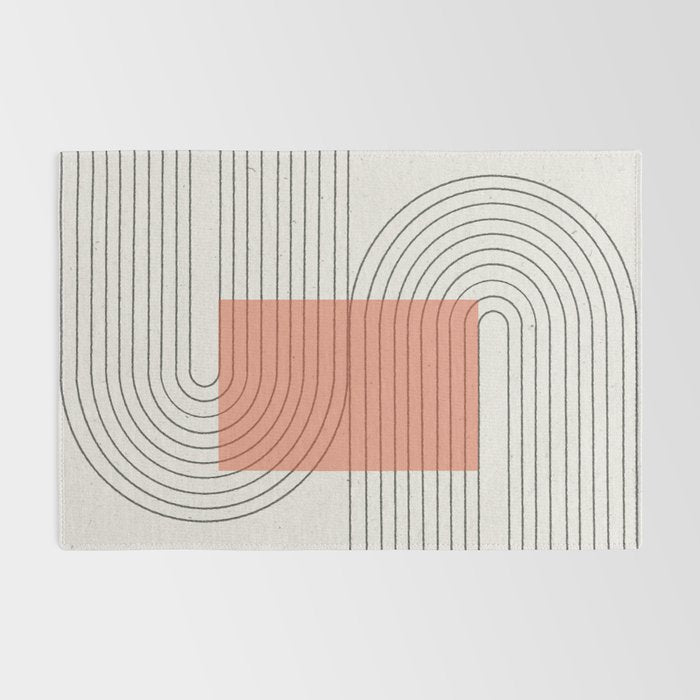 Peachy Modern Geometric  Rug Gallery Image 2