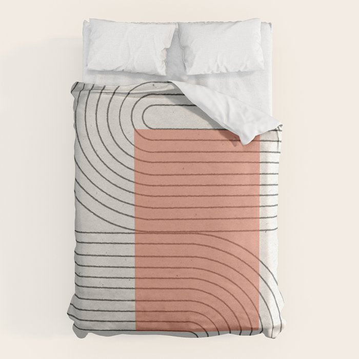 Peachy Modern Geometric  Duvet Cover Gallery Image 1