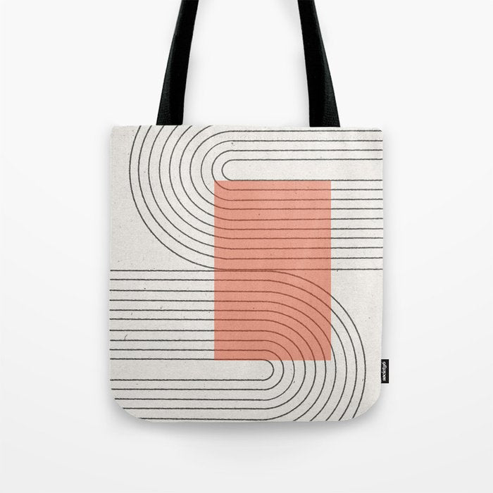Peachy Modern Geometric  Tote Bag Gallery Image 1