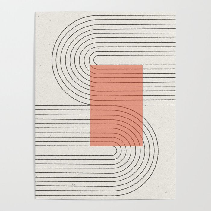 Peachy Modern Geometric  Poster Gallery Image 4