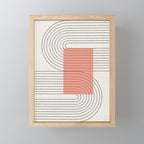 Peachy Modern Geometric  Mini Art Print Gallery Image 1