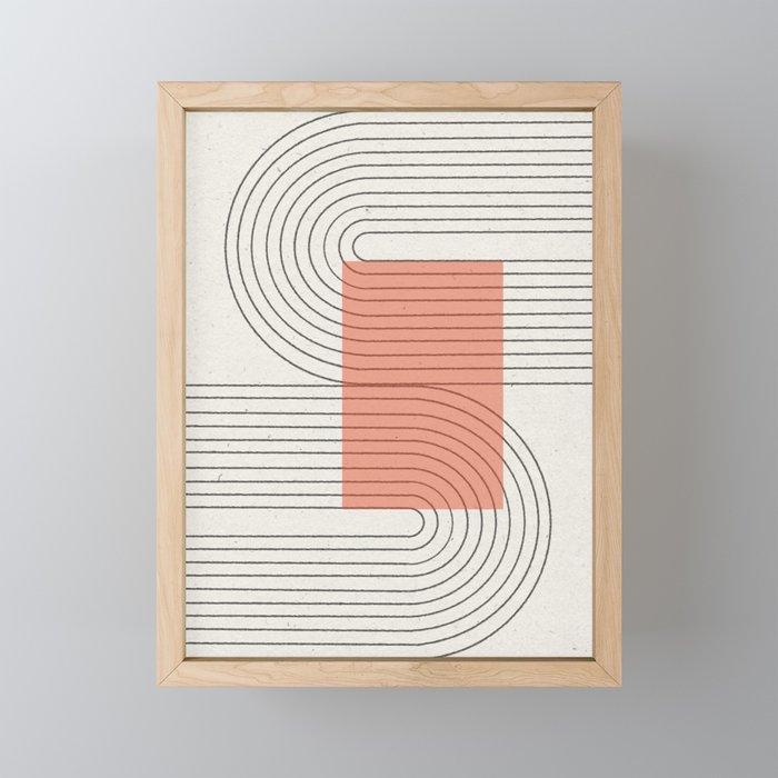 Peachy Modern Geometric  Mini Art Print Gallery Image 1