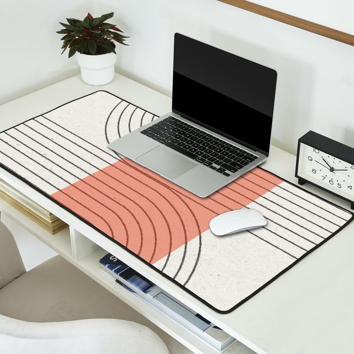 Peachy Modern Geometric  Desk Mat Gallery Image 2