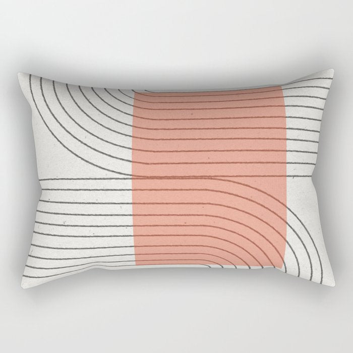 Peachy Modern Geometric  Rectangular Pillow Gallery Image 1