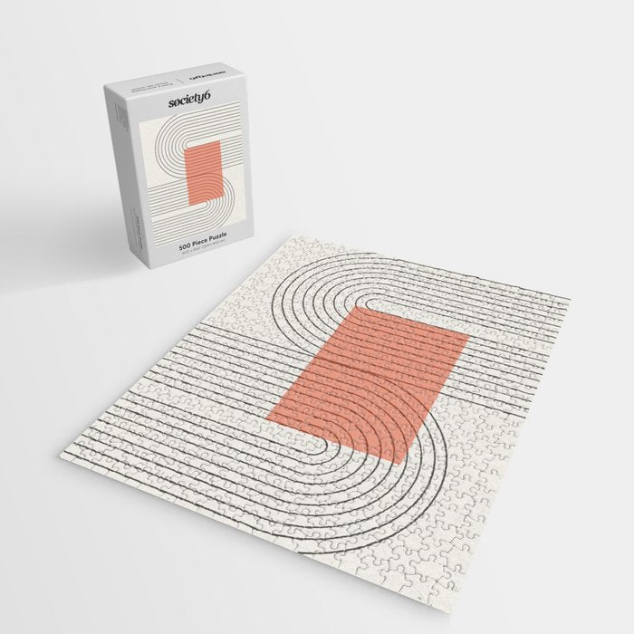 Peachy Modern Geometric  Jigsaw Puzzle Gallery Image 2