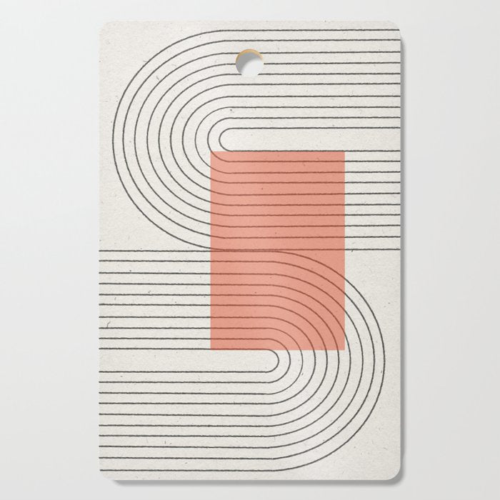Peachy Modern Geometric  Cutting Board Gallery Image 1