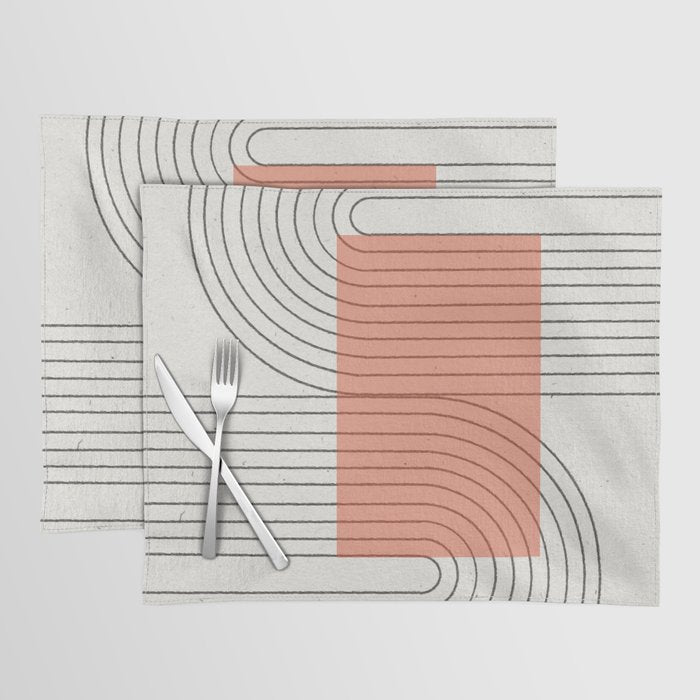Peachy Modern Geometric  Placemat Gallery Image 1