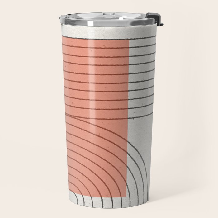 Peachy Modern Geometric  Travel Mug Gallery Image 2