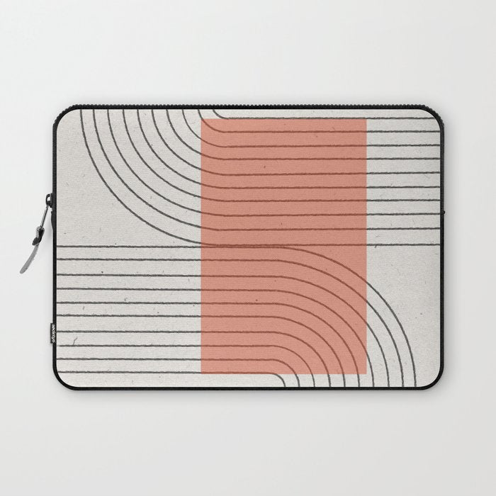 Peachy Modern Geometric  Laptop Sleeve Gallery Image 1