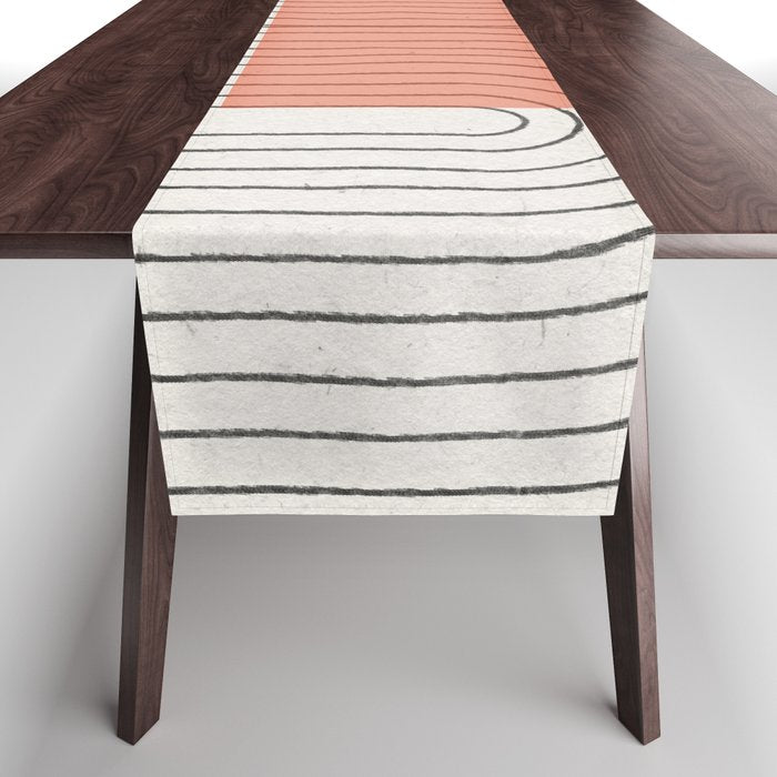 Peachy Modern Geometric  Table Runner Gallery Image 1