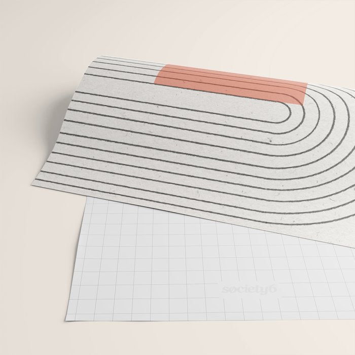 Peachy Modern Geometric  Wrapping Paper Gallery Image 2