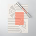 Peachy Modern Geometric  Wrapping Paper Gallery Image 1