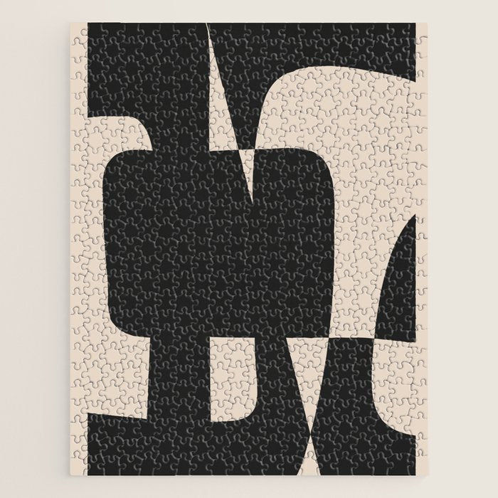Modern Black And White Abstract Art 5 Jigsaw Puzzle Gallery Image 1