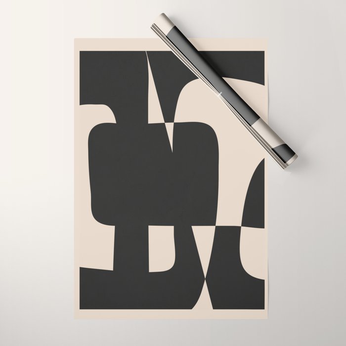 Modern Black And White Abstract Art 5 Wrapping Paper Gallery Image 1