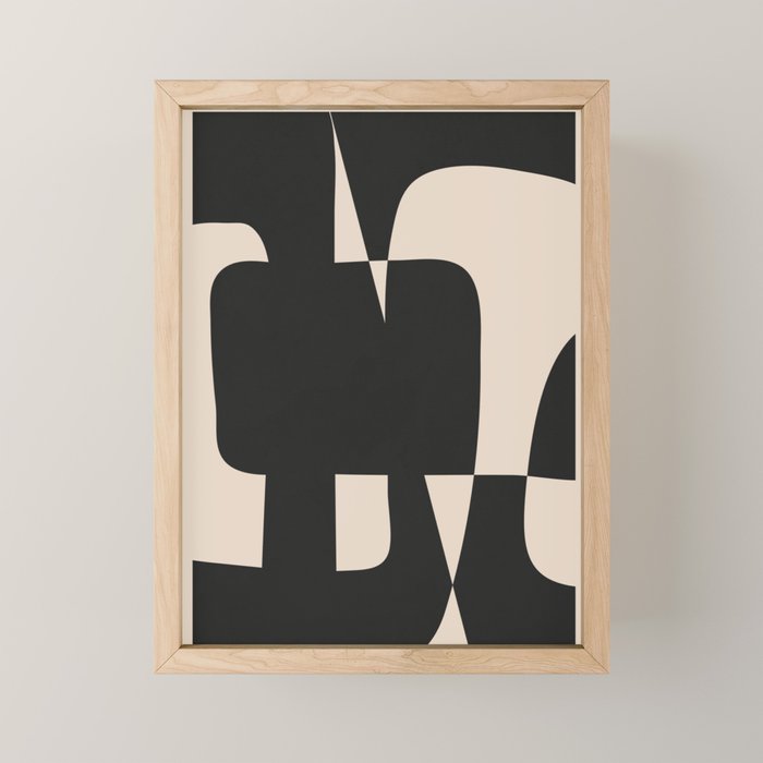 Modern Black And White Abstract Art 5 Mini Art Print Gallery Image 1