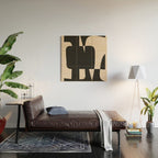 Modern Black And White Abstract Art 5 Wood Wall Art Gallery Image 2