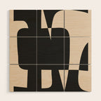 Modern Black And White Abstract Art 5 Wood Wall Art Gallery Image 1