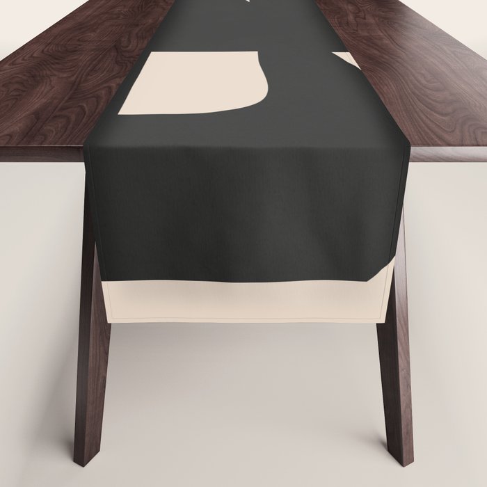 Modern Black And White Abstract Art 5 Table Runner Gallery Image 1