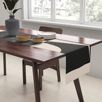 Modern Black And White Abstract Art 5 Table Runner Gallery Image 2